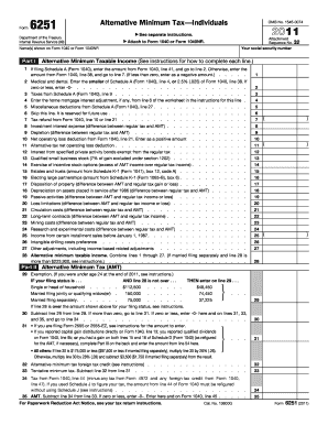 Form 6251 Alternative Minimum Tax
