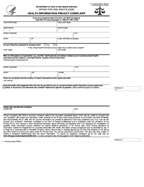 Health Information Privacy Complaint Form