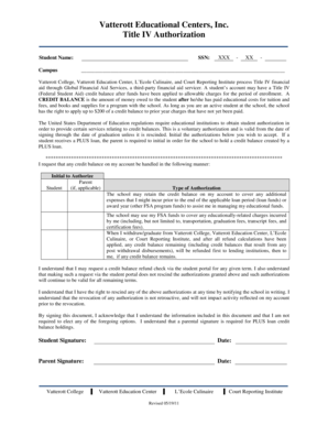 Title IV Authorization Form