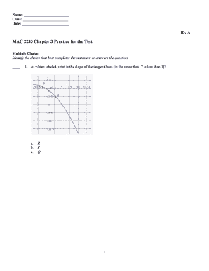 MAC 2233 Chapter 3 Practice Test