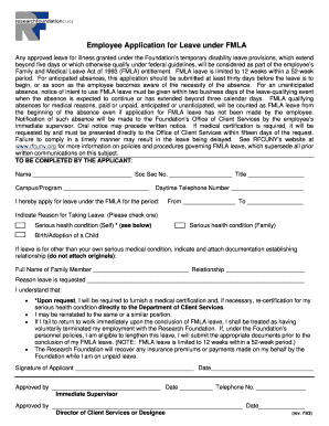 Employee Application for Leave under FMLA