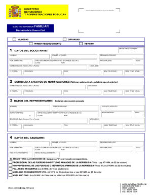 Solicitud de Pensión Familiar