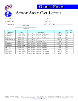 Scoop Away Cat Litter Order Form