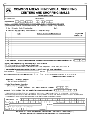 ASCAP Music Performance Report Form