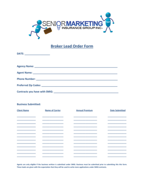 Broker Lead Order Form