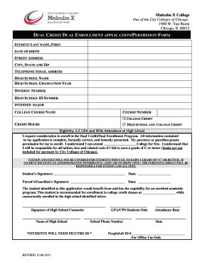 Dual Credit Dual Enrollment Application Form