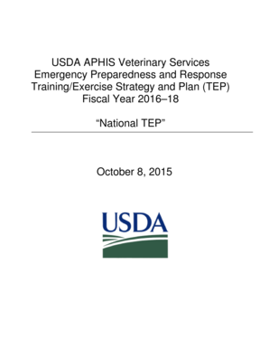 Multiyear Training And Exercise Plan - USDA-APHIS - aphis usda