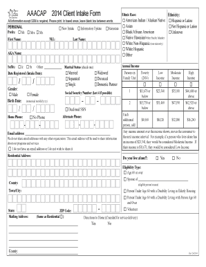 Texas Client Intake Form for Aging Services