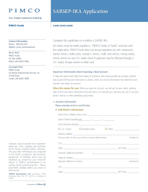 SARSEP-IRA Application Form