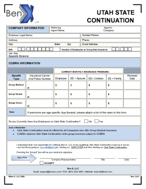 Utah State Continuation Form
