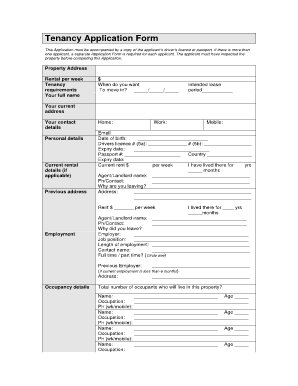 Tenancy Application Form