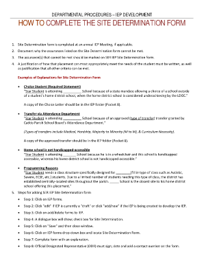 IEP Site Determination Form