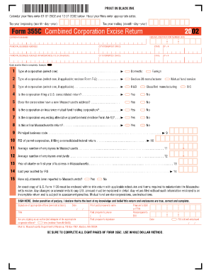 Form 355C Combined Corporation Excise Return