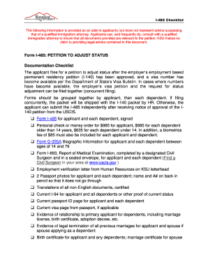 I-485 Adjustment of Status Checklist