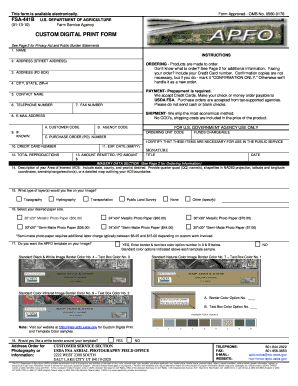 USDA Farm Service Agency Custom Digital Print Form
