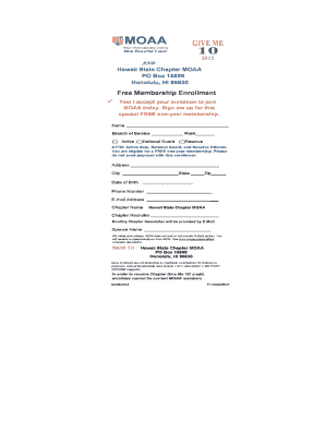 MOAA Free Membership Enrollment Form