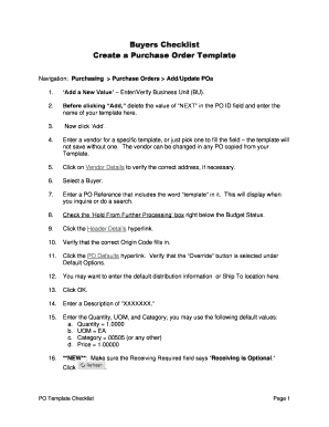 Purchase Order Template