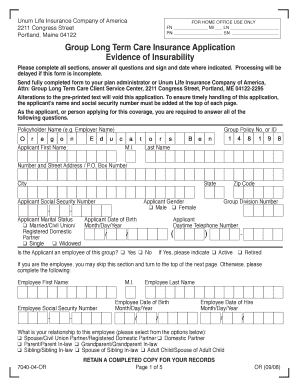 Group Long Term Care Insurance Application