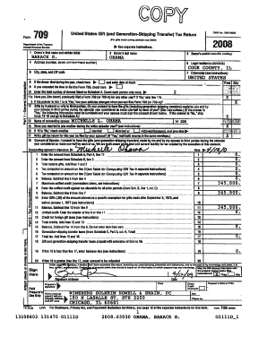 US Federal Gift Tax Return Form 709