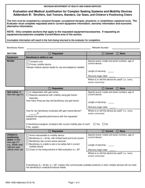 Michigan Medical Device Evaluation Form