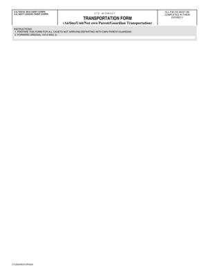 US Naval Sea Cadet Corps Transportation Form