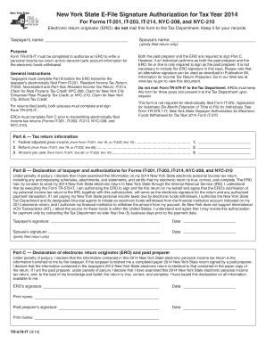 New York State E-File Signature Authorization