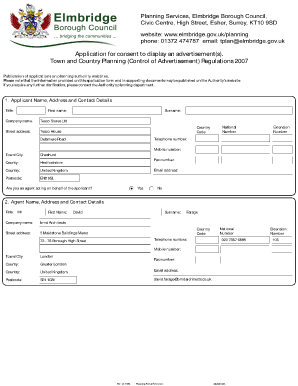 UK Advertisement Consent Application