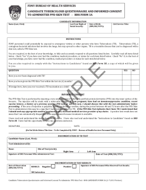 FDNY Tuberculosis Questionnaire and Consent