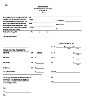Virginia Alcohol Delivery Permittee Report
