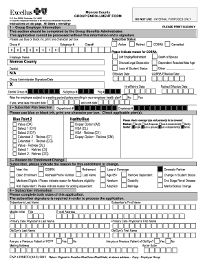 Monroe County Group Enrollment Form