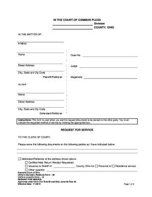 Request for Service Form
