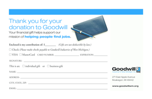 Goodwill Donation Form