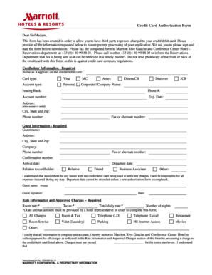 Credit Card Authorization Form