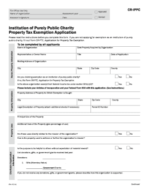 Property Tax Exemption Application