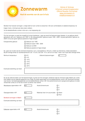 Infrarood verwarmingspanelen vermogensberekening