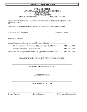 Transcript Request Form