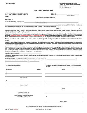 California Farm Labor Contractor Bond