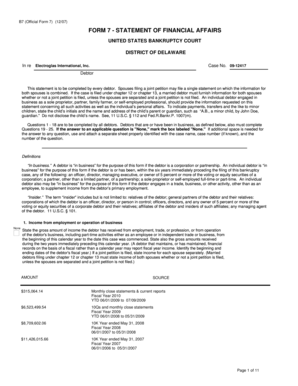 Official Form 7 Statement of Financial Affairs