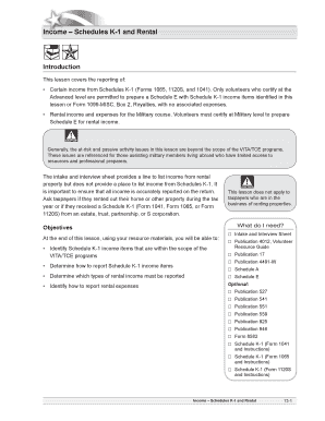 US Federal Schedule K-1 and Rental Income Guide