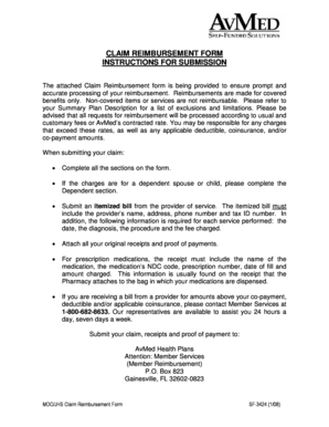 Claim Reimbursement Form