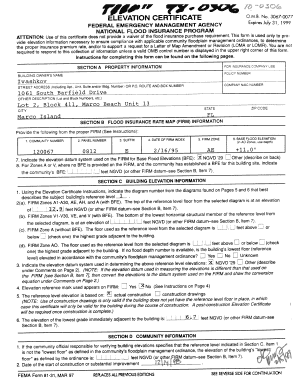 FEMA Elevation Certificate