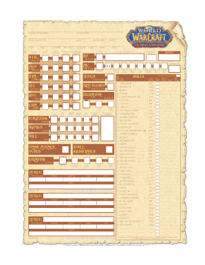 World of Warcraft Character Sheet