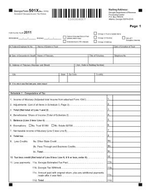 Georgia Form 501X