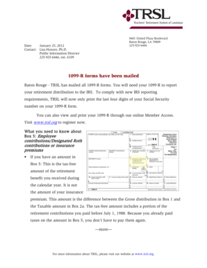 TRSL 1099-R Form Notice