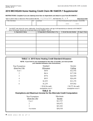 Michigan Home Heating Credit Claim Form
