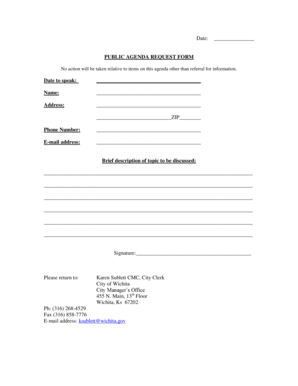 Public Agenda Request Form