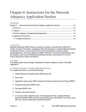 Network Adequacy Application Template