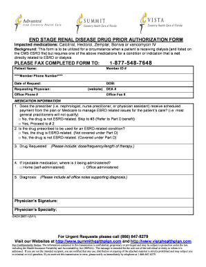 End Stage Renal Disease Drug Prior Authorization Form