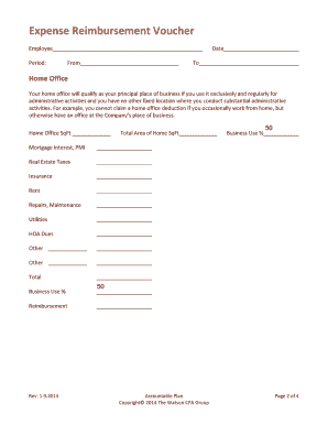 Accountable Plan Expense Reimbursement Voucher