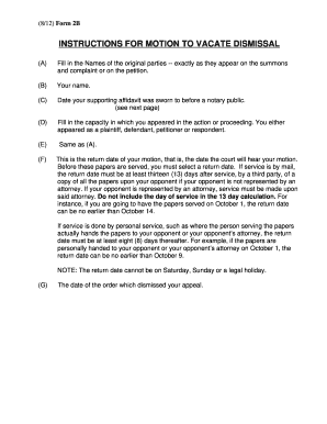 Motion to Vacate Dismissal Form 2B